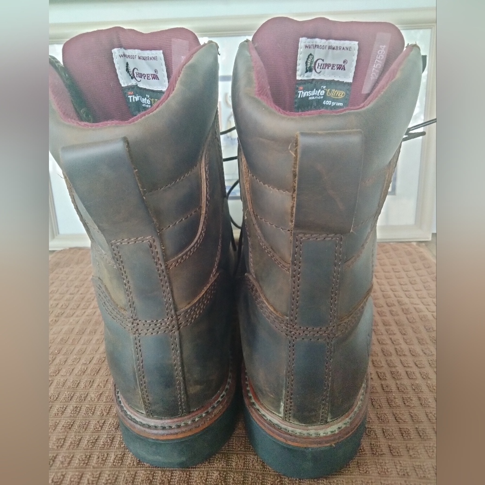Chippewa Brown Leather Insulated Boots - Picture 2 of 10